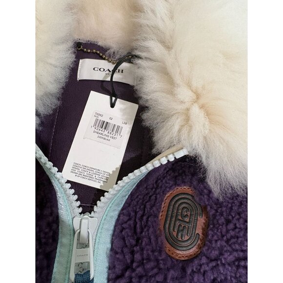 Coach Shearling Vest in Purple - Picture 4 of 6
